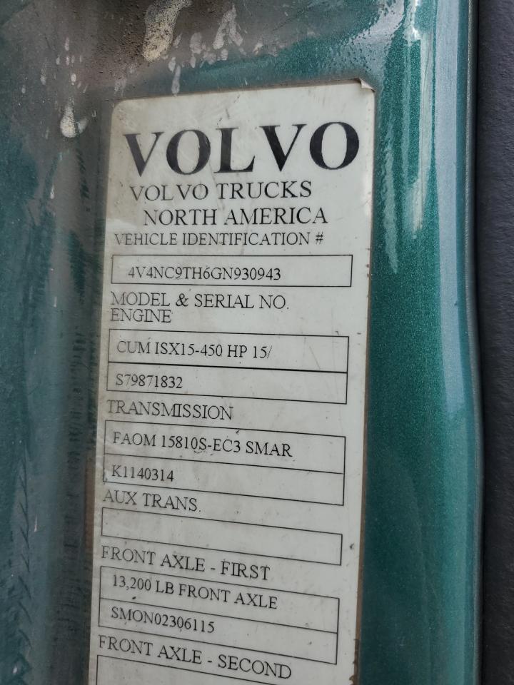 2016 Volvo Vnl Semi Truck VIN: 4V4NC9TH6GN930943 Lot: 82160155