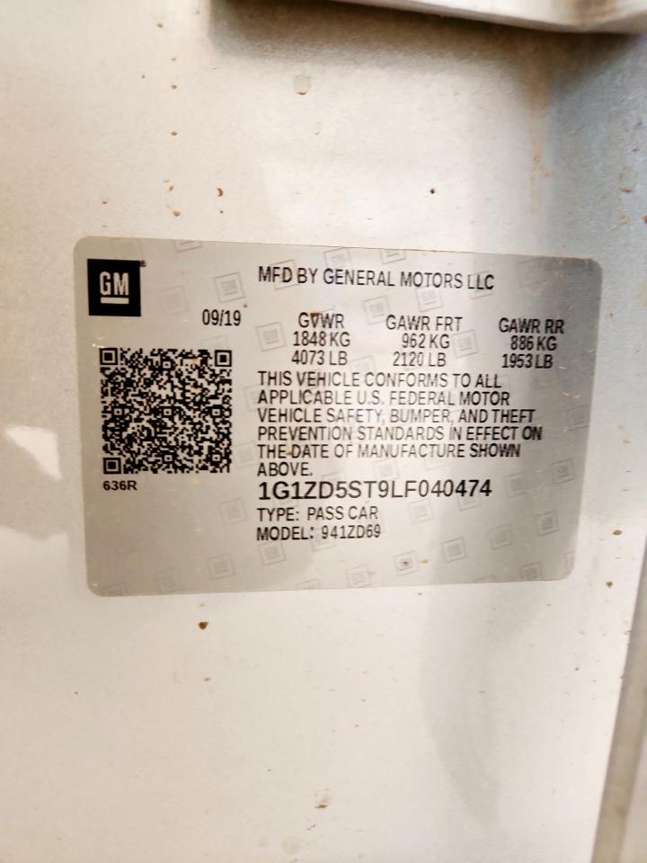 2020 Chevrolet Malibu Lt VIN: 1G1ZD5ST9LF040474 Lot: 85379545