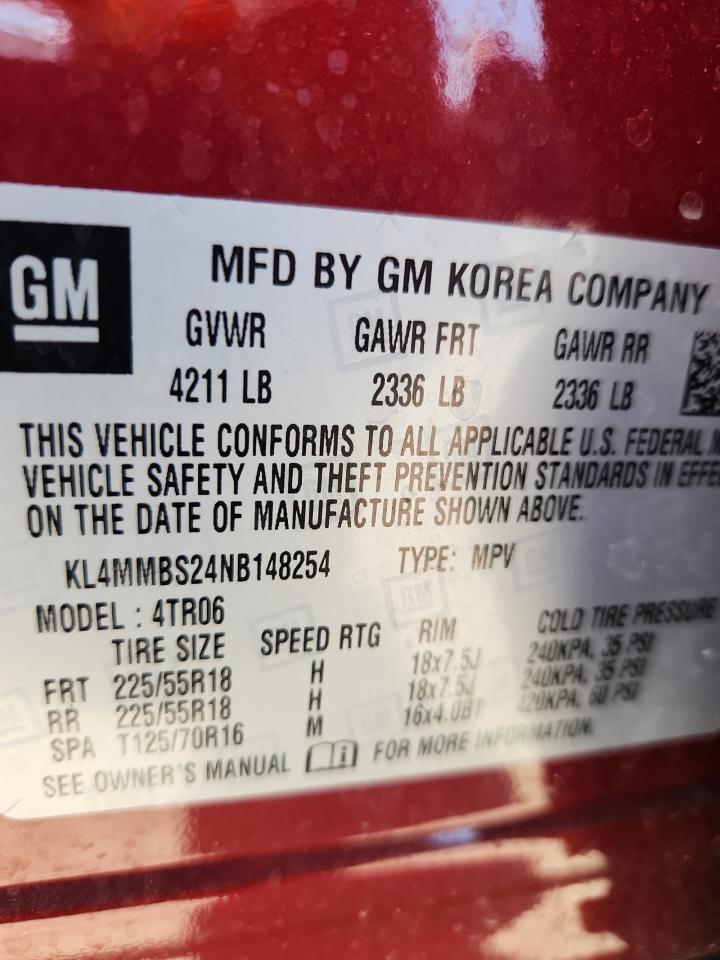 2022 Buick Encore Gx Preferred VIN: KL4MMBS24NB148254 Lot: 89737195