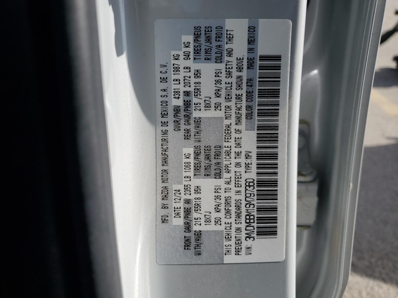 2025 Mazda Cx-30 Select VIN: 3MVDMBBM1SM797360 Lot: 86492905