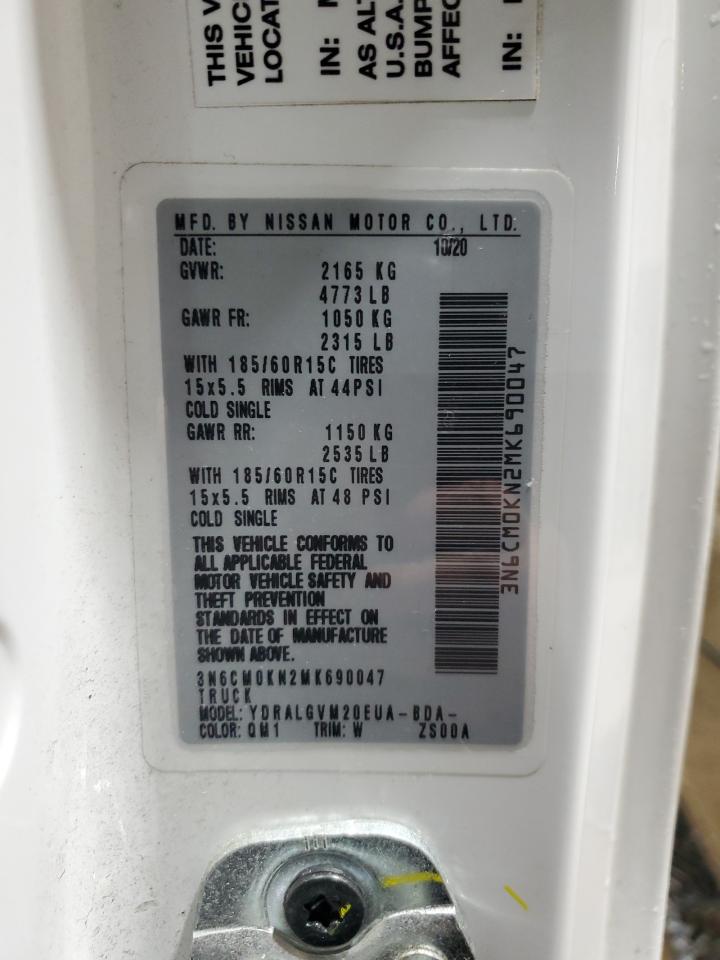 2021 Nissan Nv200 2.5S VIN: 3N6CM0KN2MK690047 Lot: 84933715