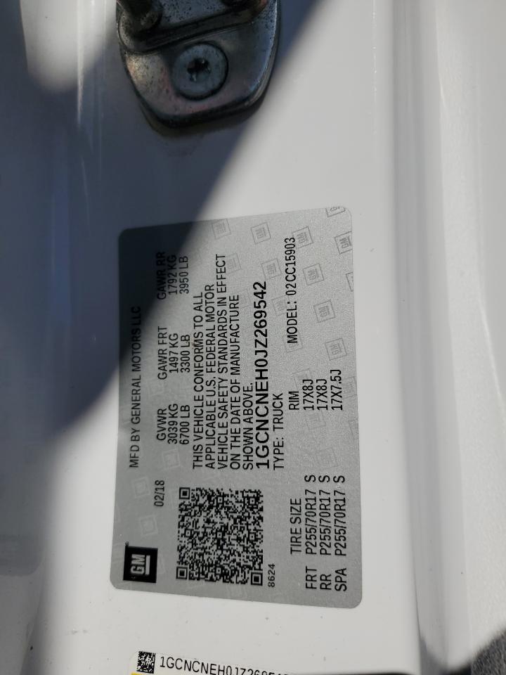 2018 Chevrolet Silverado C1500 VIN: 1GCNCNEH0JZ269542 Lot: 84954115