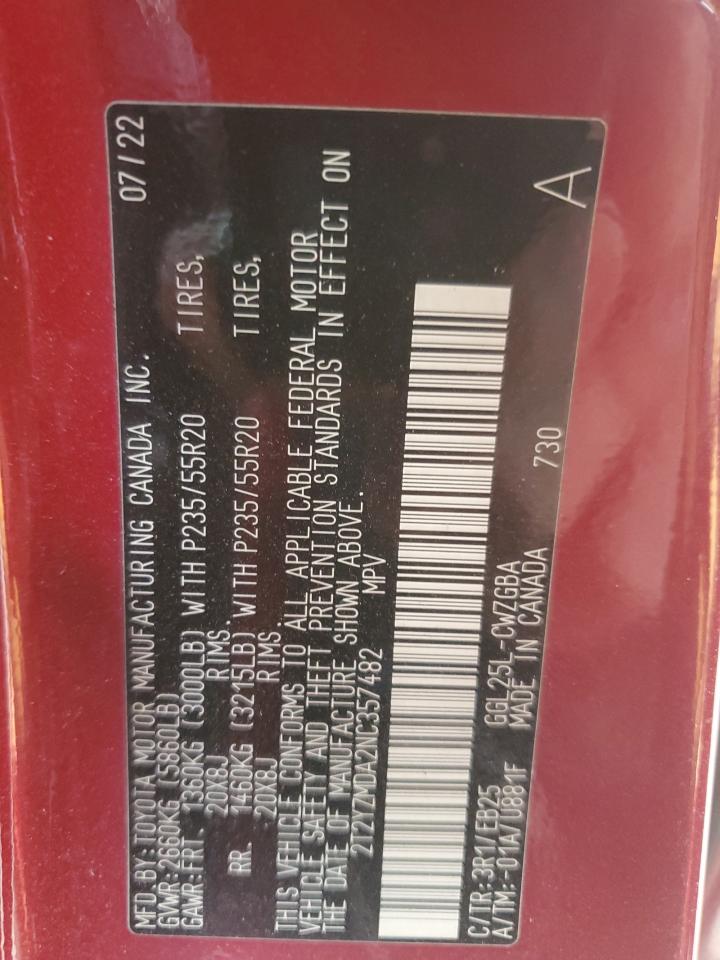 2022 Lexus Rx 350 F Sport VIN: 2T2YZMDA2NC357482 Lot: 86658025