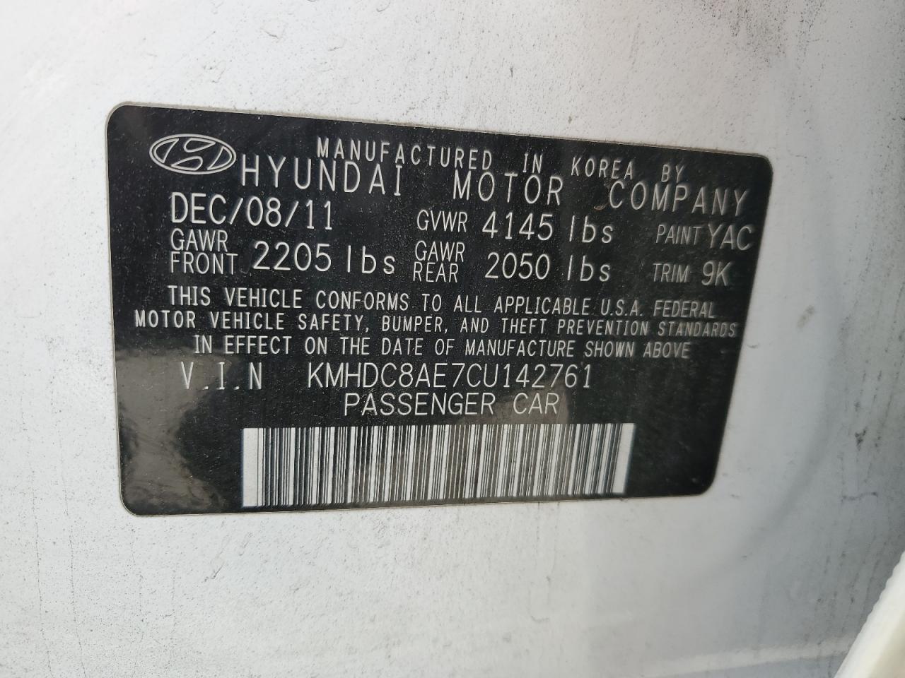 2012 Hyundai Elantra Touring Gls VIN: KMHDC8AE7CU142761 Lot: 85588045