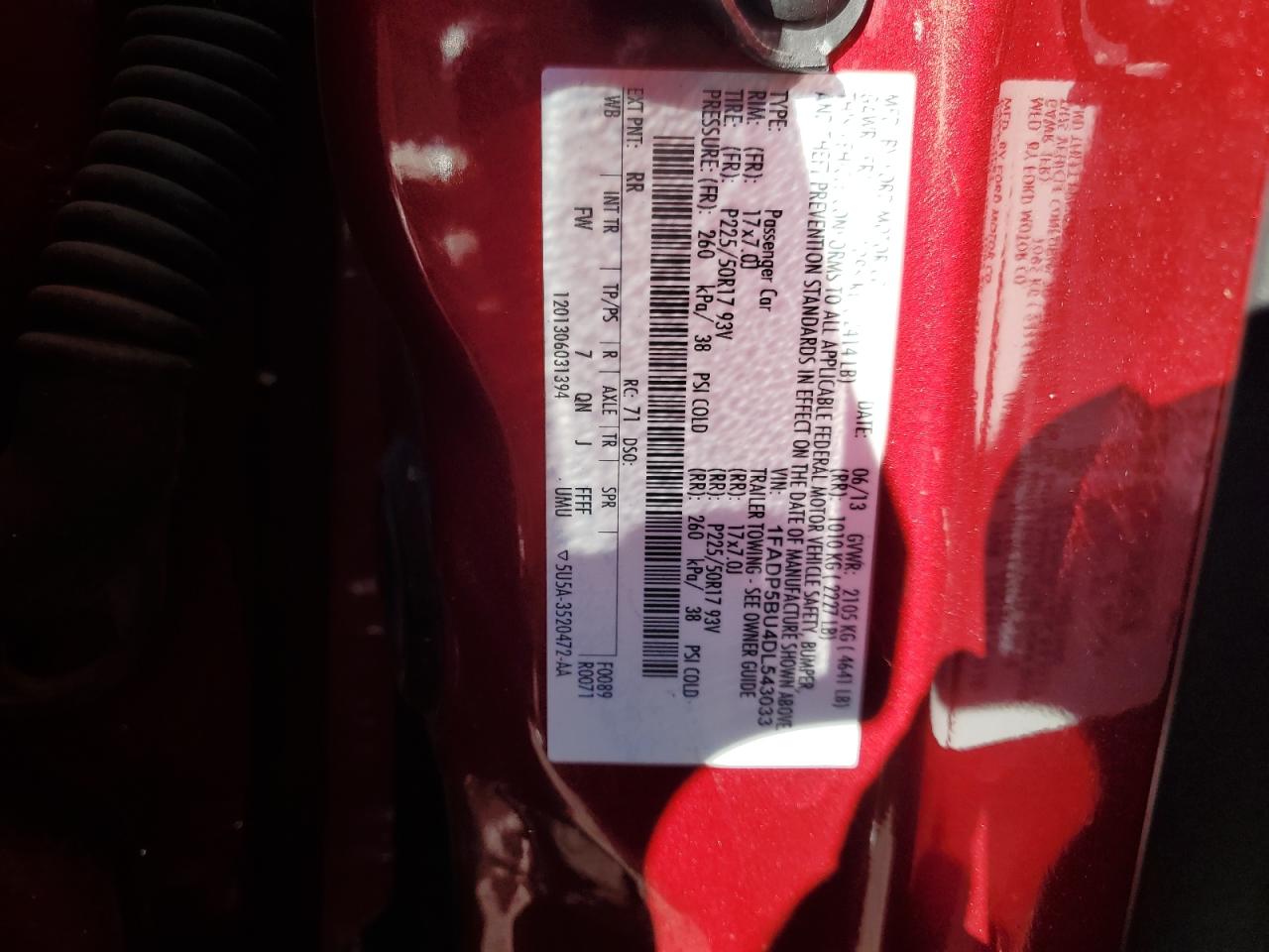 2013 Ford C-Max Sel VIN: 1FADP5BU4DL543033 Lot: 85401035