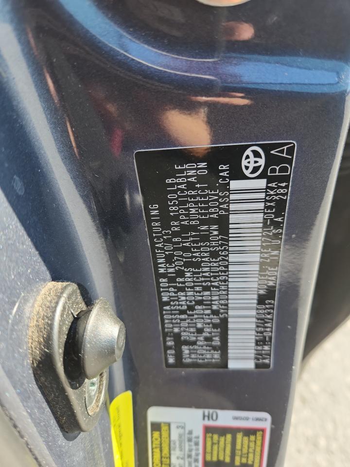 2014 Toyota Corolla L VIN: 5YFBURHE9EP026577 Lot: 84923825