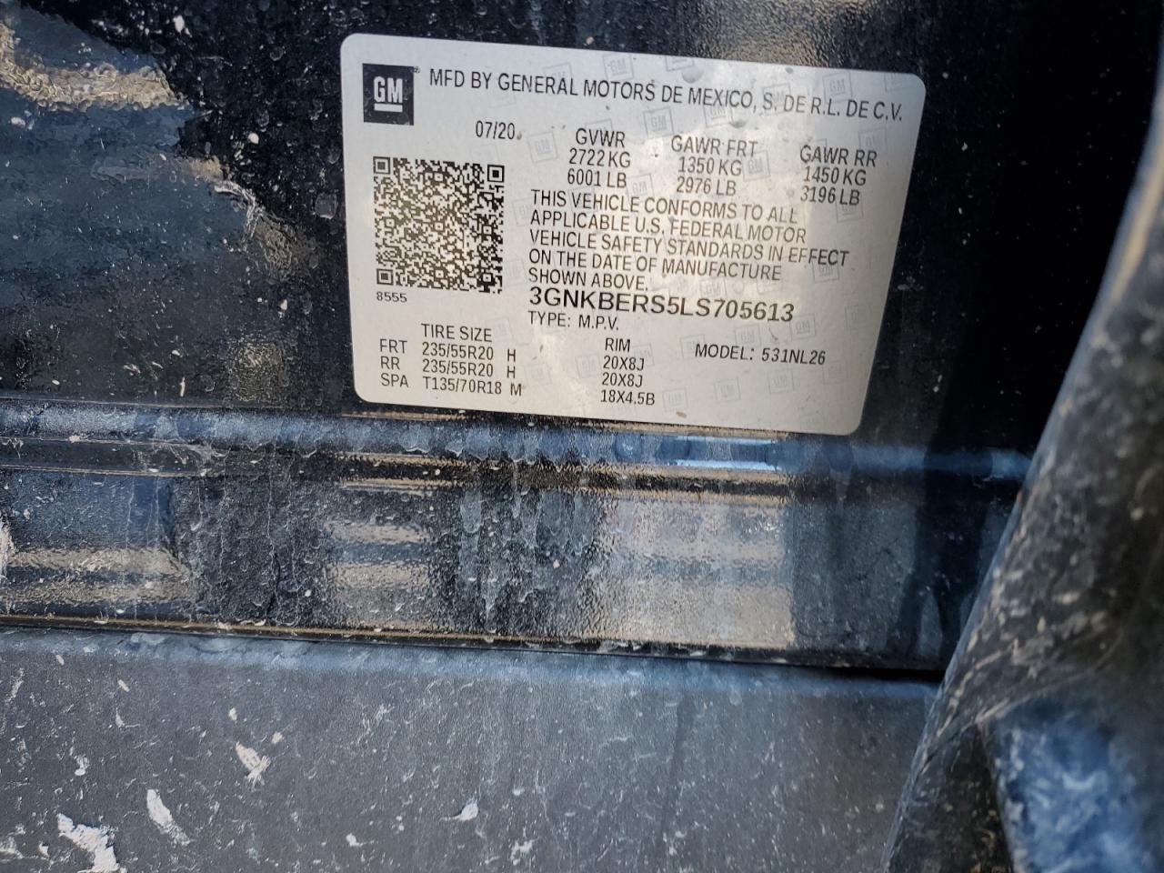 2020 Chevrolet Blazer Rs VIN: 3GNKBERS5LS705613 Lot: 85874515