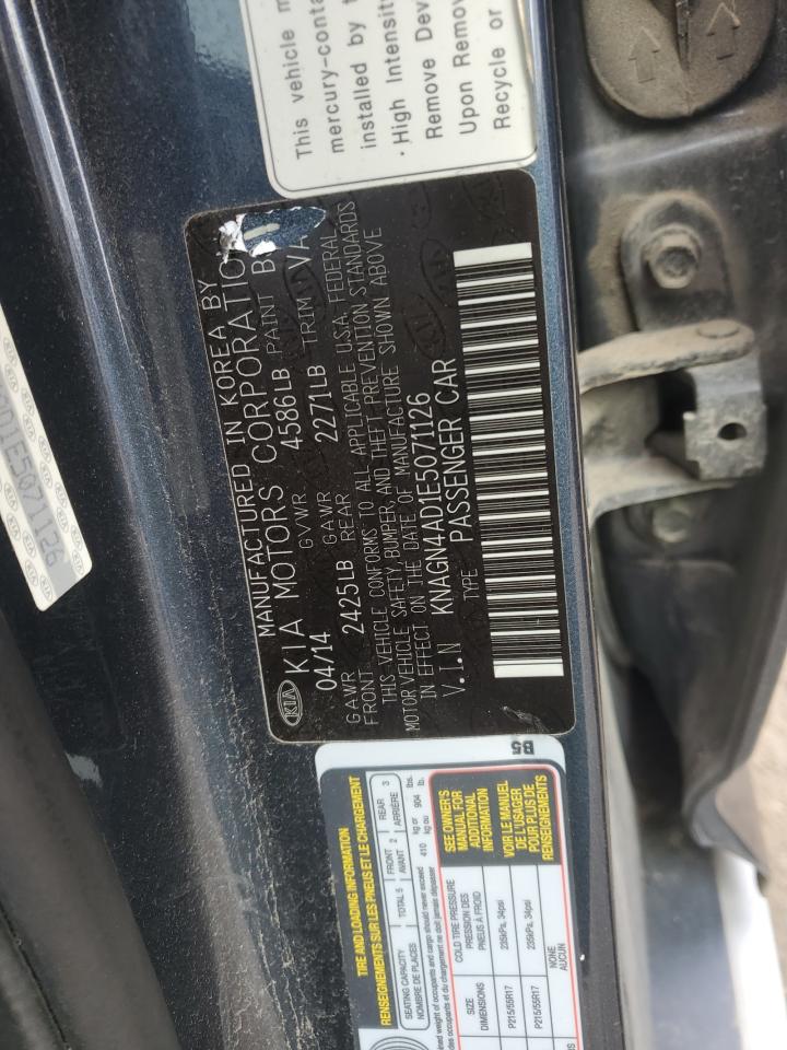 2014 Kia Optima Hybrid VIN: KNAGN4AD1E5071126 Lot: 90839165