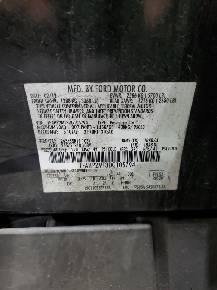 2013 Ford Taurus Police Interceptor VIN: 1FAHP2MT3DG105794 Lot: 90250725