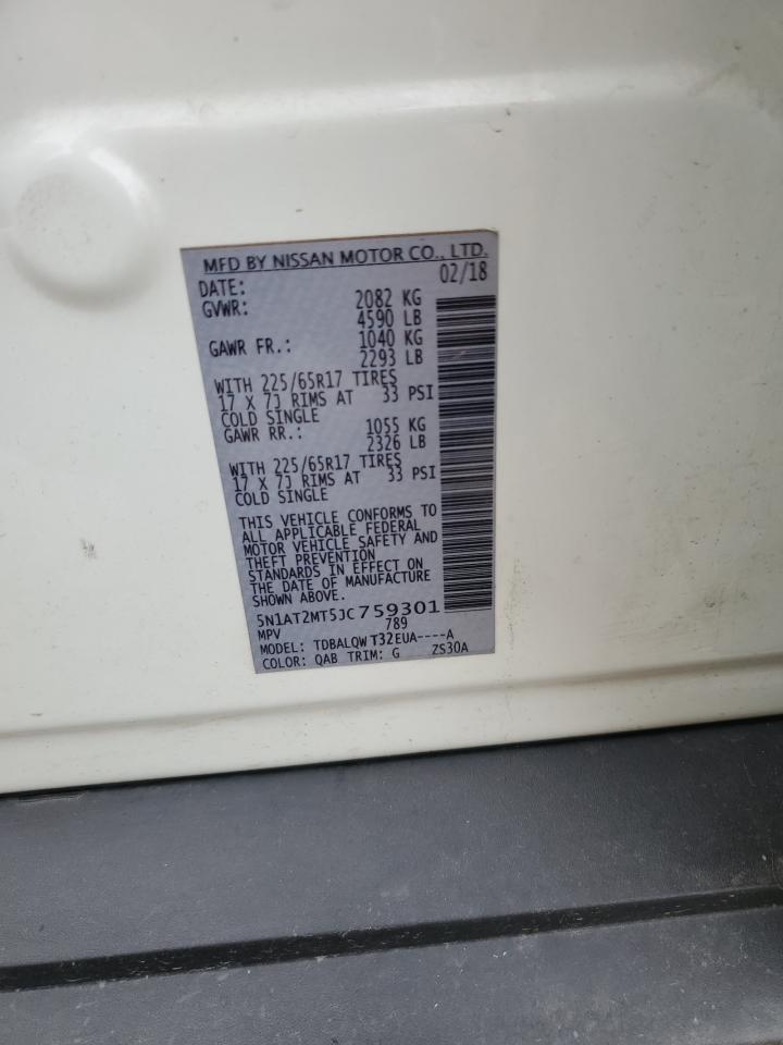 2018 Nissan Rogue S VIN: 5N1AT2MT5JC759301 Lot: 85718575