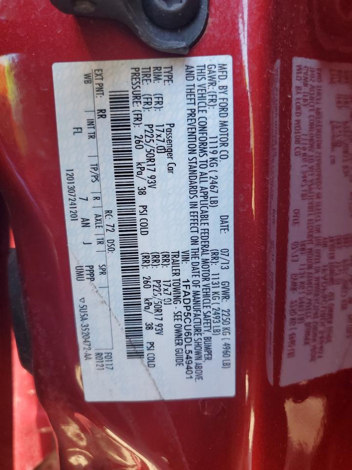 2013 Ford C-Max Premium VIN: 1FADP5CU6DL549401 Lot: 81889365