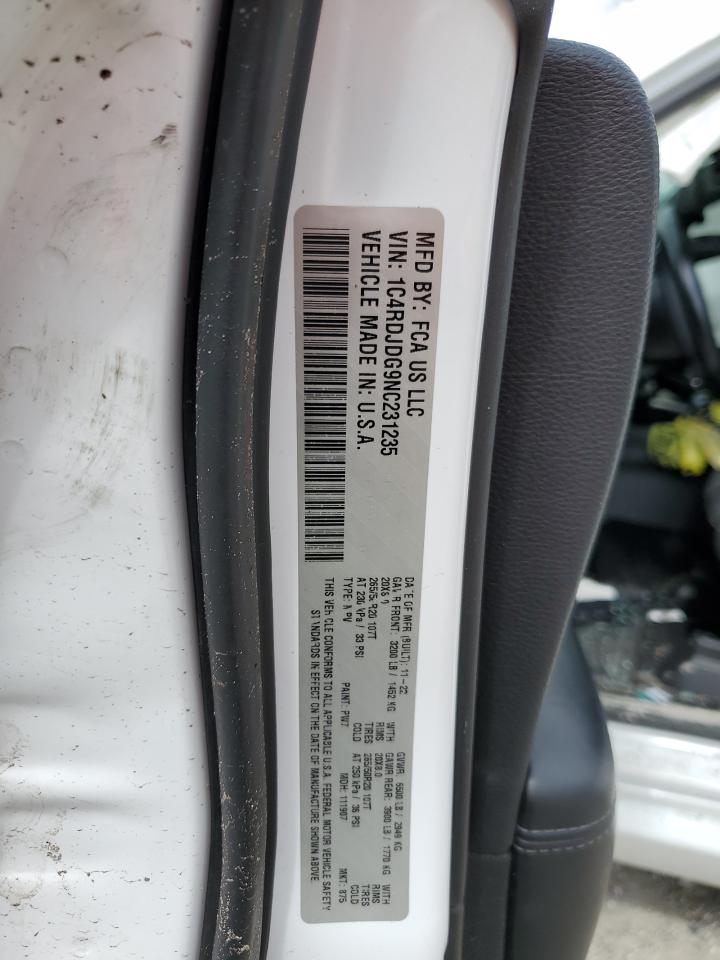 2022 Dodge Durango Gt VIN: 1C4RDJDG9NC231235 Lot: 85309025