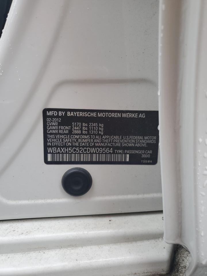 2012 BMW 528 Xi VIN: WBAXH5C52CDW09564 Lot: 85128475