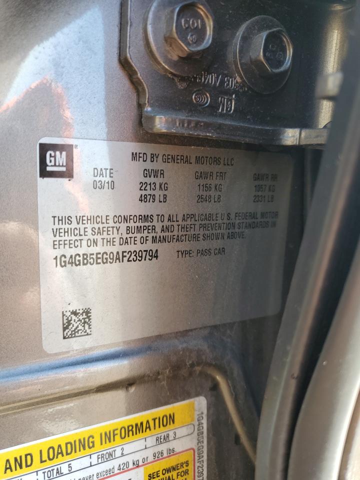 2010 Buick Lacrosse Cx VIN: 1G4GB5EG9AF239794 Lot: 84471995