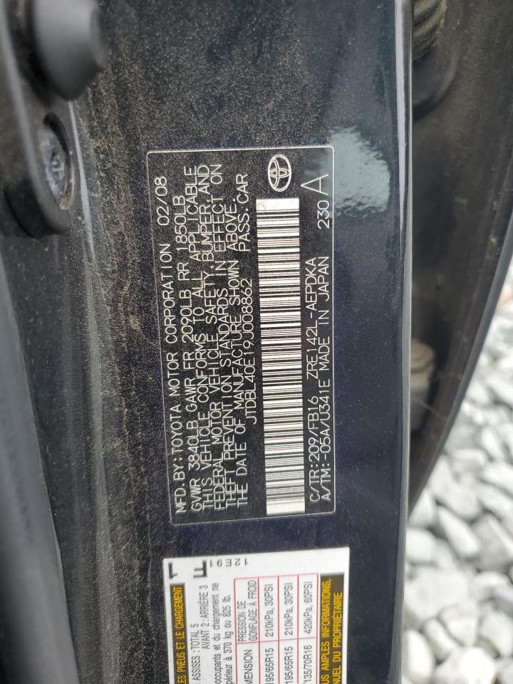 2009 Toyota Corolla Base VIN: JTDBL40E19J008862 Lot: 82196125