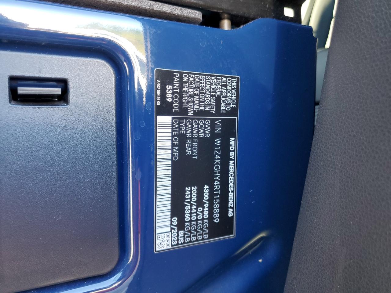 2024 Mercedes-Benz Sprinter 2500 VIN: W1Z4KGHY4RT158889 Lot: 89620935