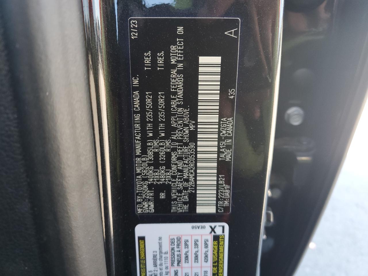 2024 Lexus Rx 350 Base VIN: 2T2BAMCA2RC053590 Lot: 86525365