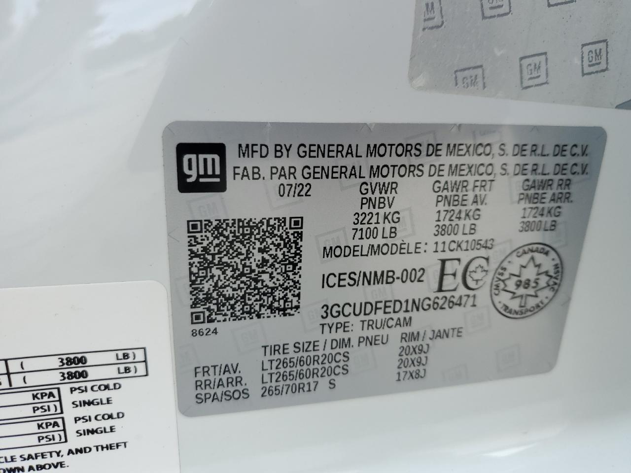 2022 Chevrolet Silverado K1500 Lt Trail Boss VIN: 3GCUDFED1NG626471 Lot: 84641065