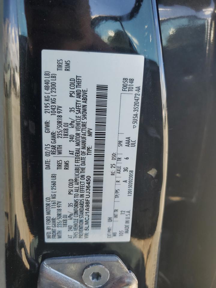 2015 Lincoln Mkc VIN: 5LMCJ1A98FUJ36450 Lot: 86437915