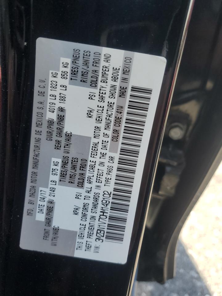 2017 Mazda 3 Touring VIN: 3MZBN1V70HM149102 Lot: 86253335