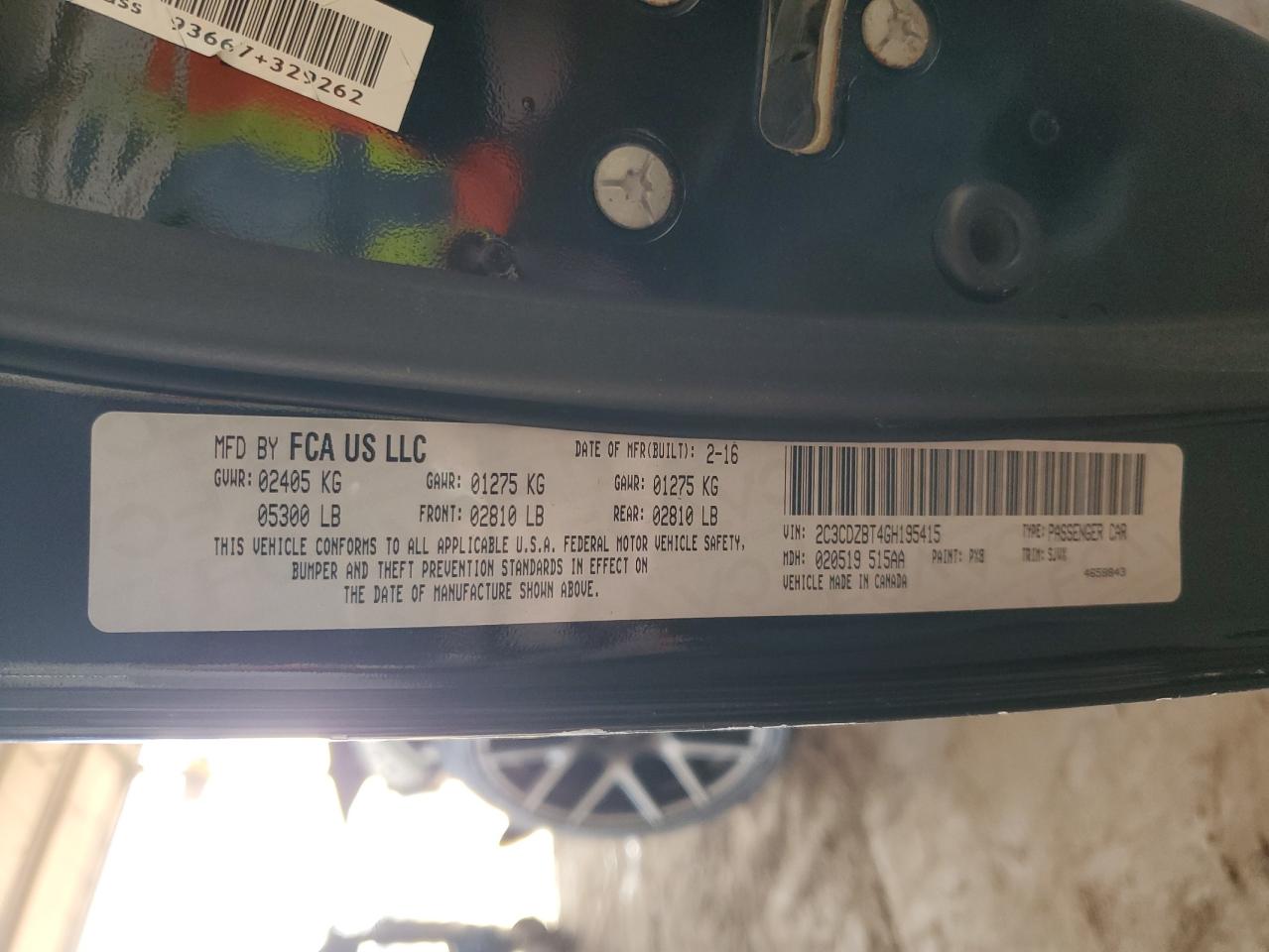 2016 Dodge Challenger R/T VIN: 2C3CDZBT4GH195415 Lot: 85955725