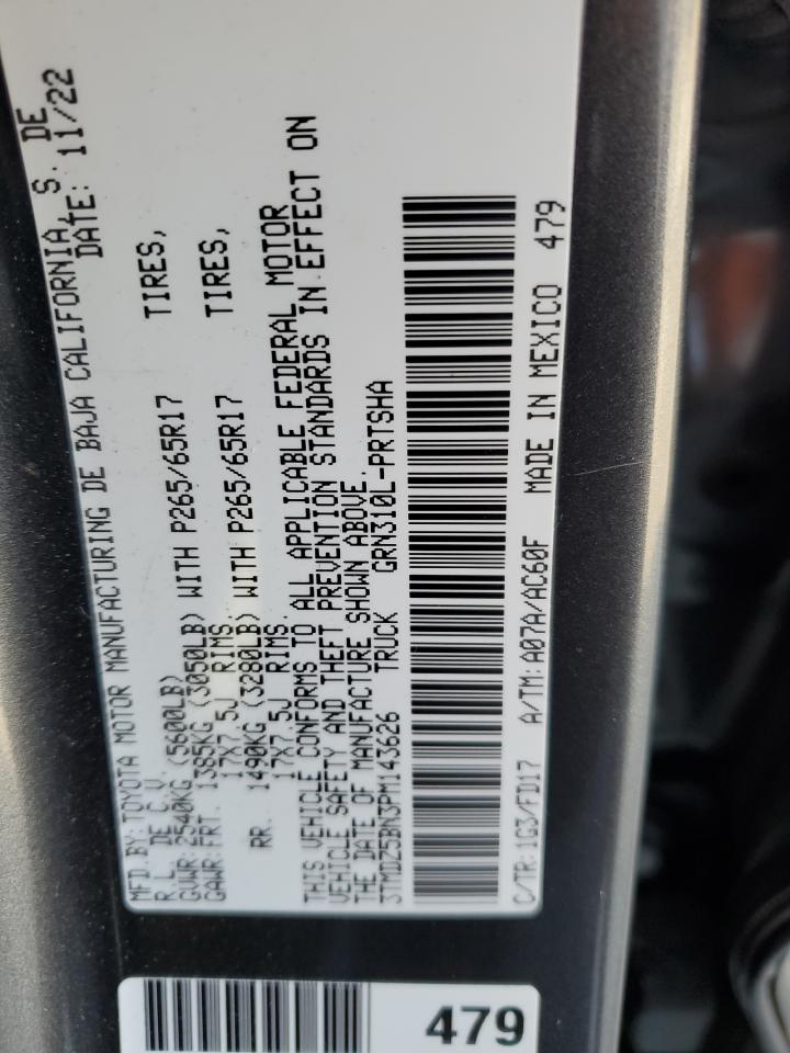 2023 Toyota Tacoma Double Cab VIN: 3TMDZ5BN3PM143626 Lot: 84891865