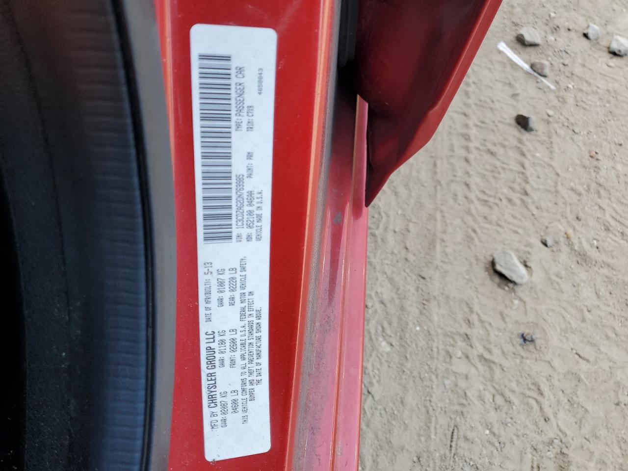 2013 Dodge Avenger Se VIN: 1C3CDZAG2DN769985 Lot: 85192505