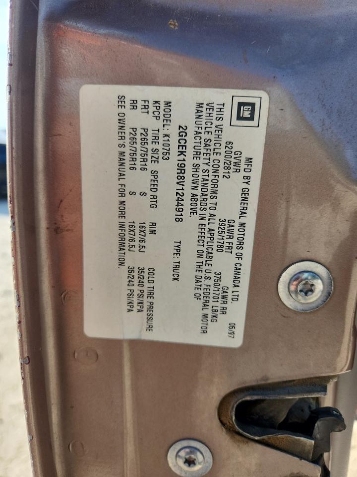 1997 Chevrolet Gmt-400 K1500 VIN: 2GCEK19R8V1244918 Lot: 84737415