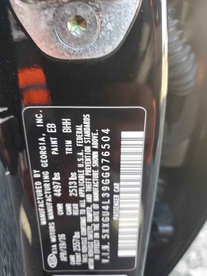 2016 Kia Optima Ex VIN: 5XXGU4L39GG076504 Lot: 84739105