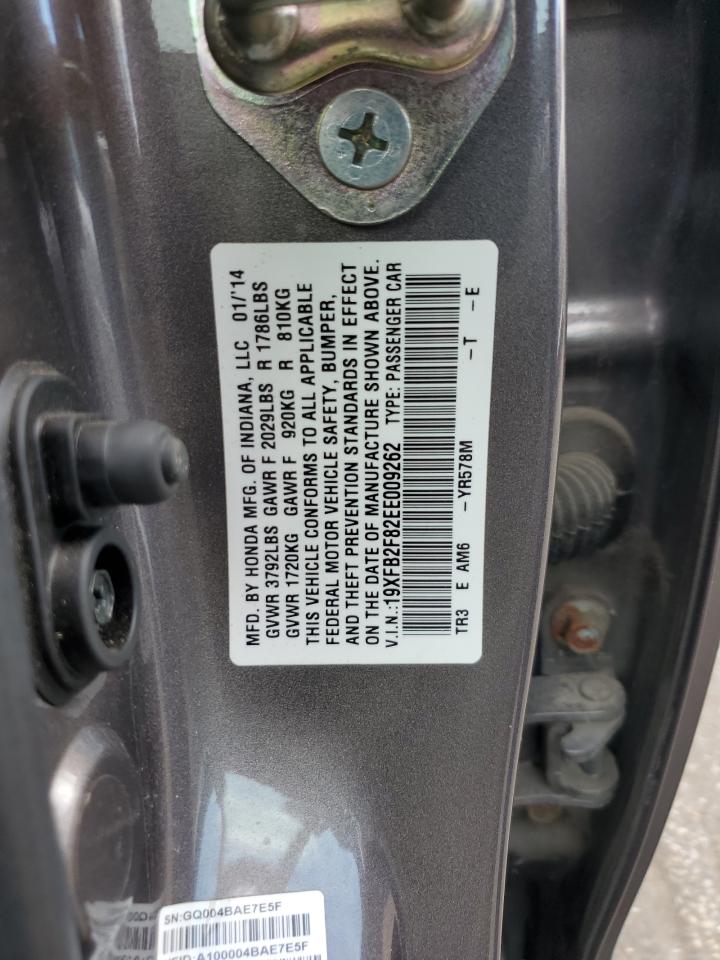 2014 Honda Civic Ex VIN: 19XFB2F82EE009262 Lot: 85315165