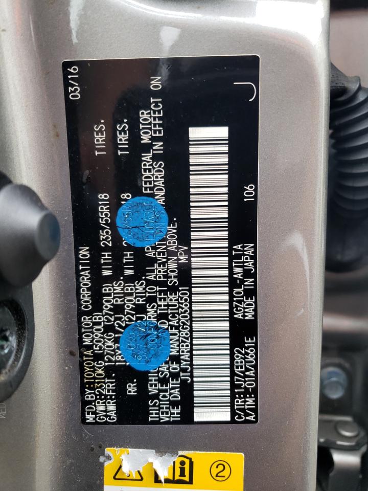 2016 Lexus Nx 200T Base VIN: JTJYARBZ8G2036501 Lot: 85943015