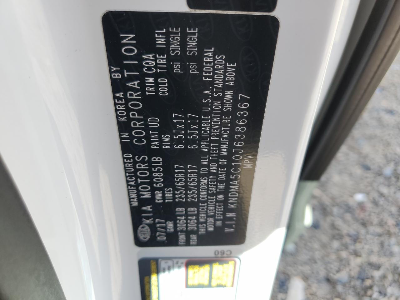 2018 Kia Sedona L VIN: KNDMA5C10J6386367 Lot: 82442675