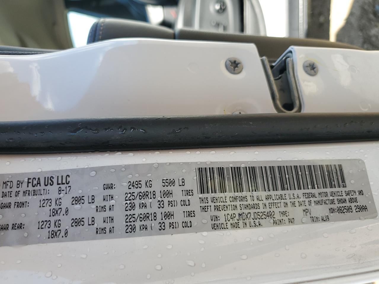 2018 Jeep Cherokee Limited VIN: 1C4PJMDX7JD525402 Lot: 86284925