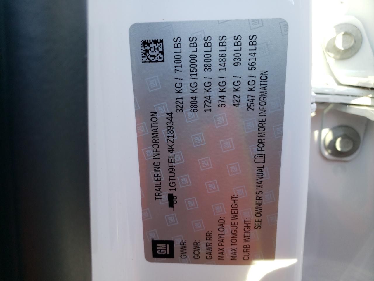 2019 GMC Sierra K1500 Denali VIN: 1GTU9FEL4KZ189344 Lot: 81817905