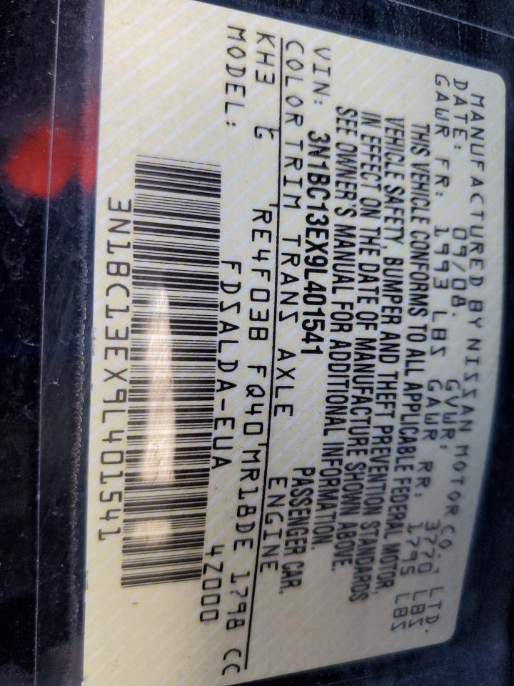 2009 Nissan Versa S VIN: 3N1BC13EX9L401541 Lot: 85538225