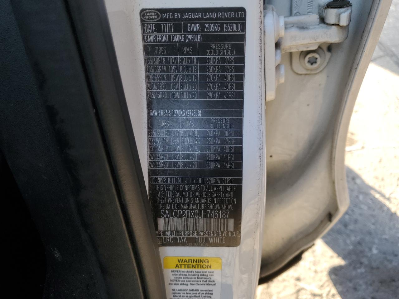 2018 Land Rover Discovery Sport Se VIN: SALCP2RX0JH746187 Lot: 86322475