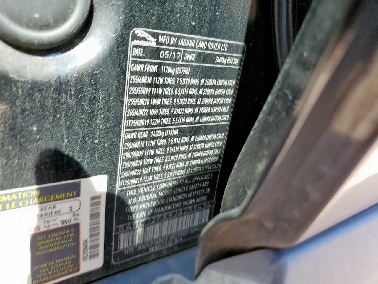 2018 Jaguar F-Pace Premium VIN: SADCJ2FX9JA255434 Lot: 84063565