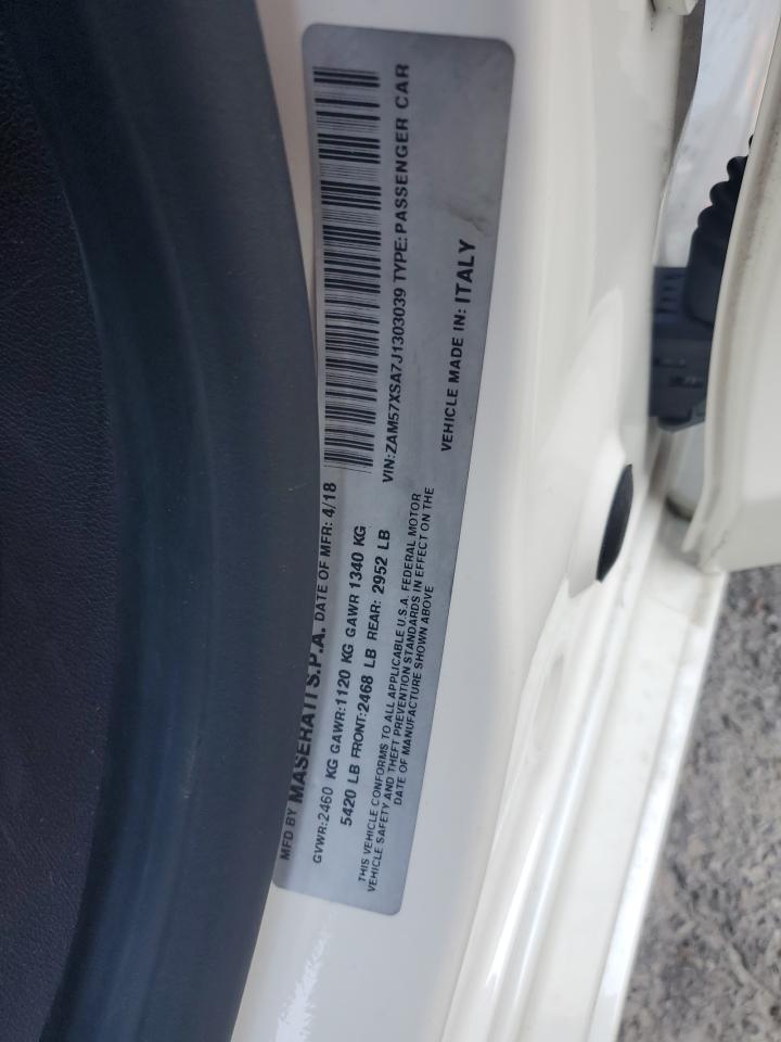 2018 Maserati Ghibli VIN: ZAM57XSA7J1303039 Lot: 84916305