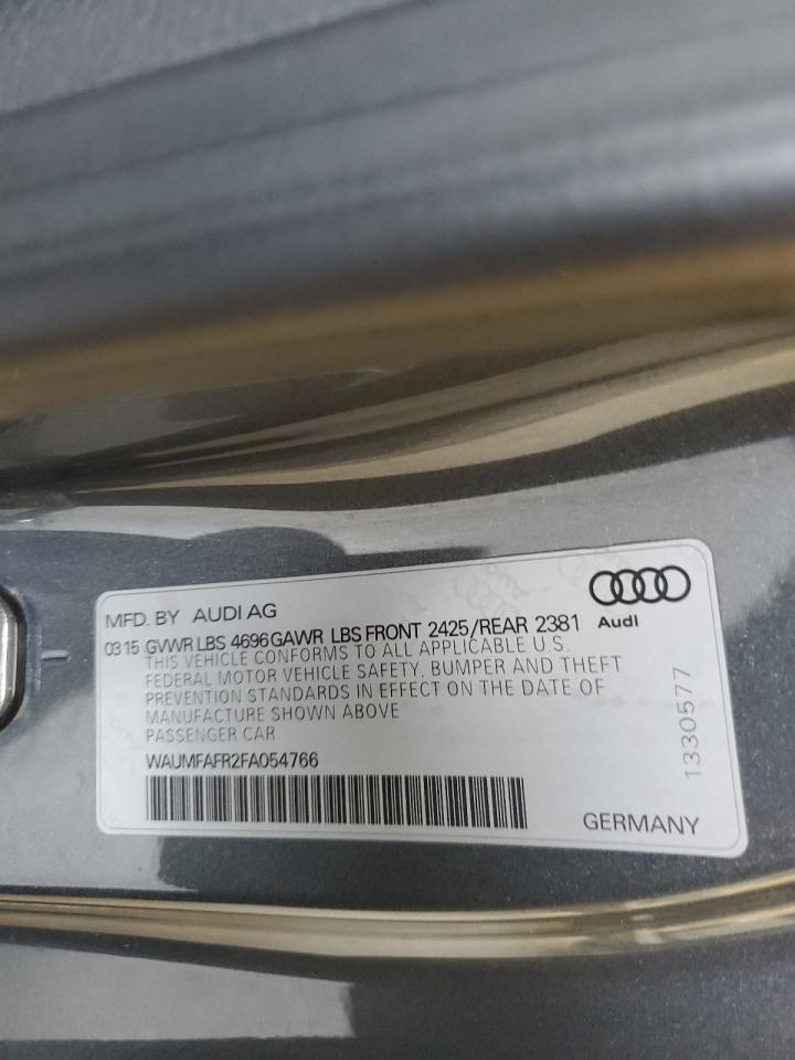 2015 Audi A5 Premium Plus VIN: WAUMFAFR2FA054766 Lot: 89729525