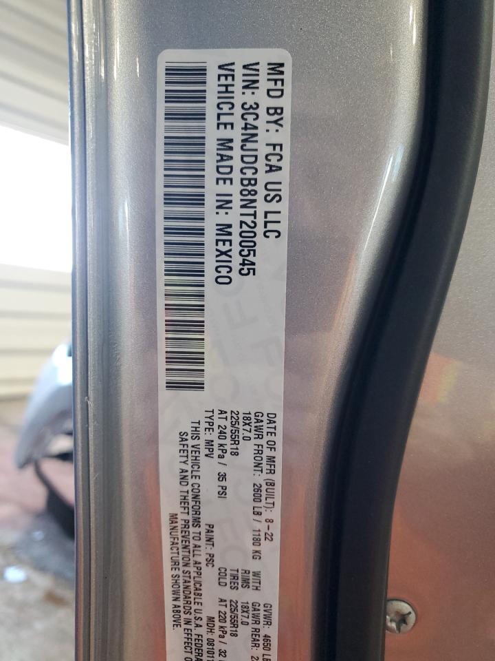 2022 Jeep Compass Limited VIN: 3C4NJDCB8NT200545 Lot: 90011695