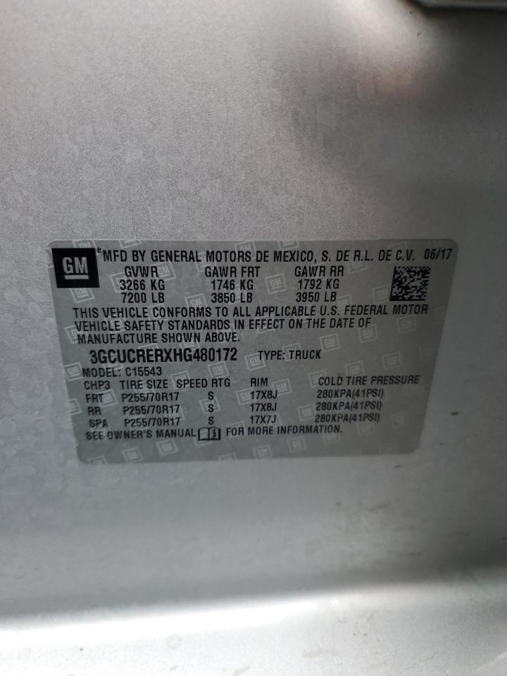 2017 Chevrolet Silverado C1500 Lt VIN: 3GCUCRERXHG480172 Lot: 81976525