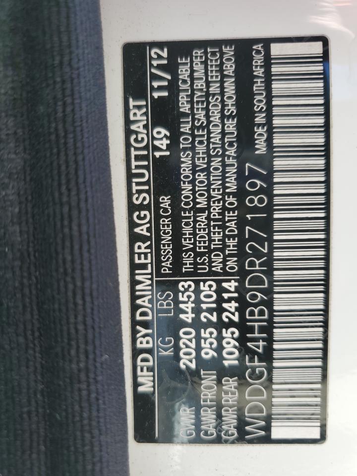 2013 Mercedes-Benz C 250 VIN: WDDGF4HB9DR271897 Lot: 84940455