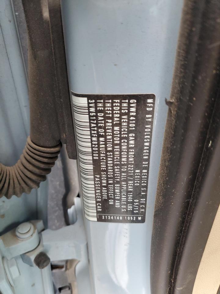 2015 Volkswagen Beetle 1.8T VIN: 3VW517ATXFM820108 Lot: 84611995