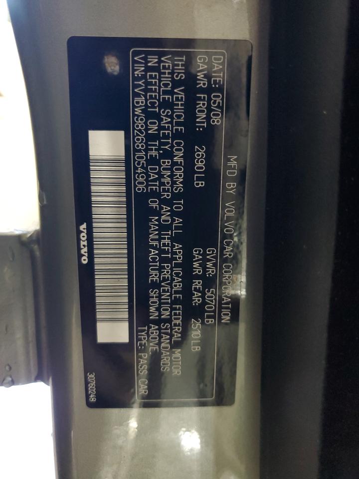 2008 Volvo V70 3.2 VIN: YV1BW982681054906 Lot: 85511165