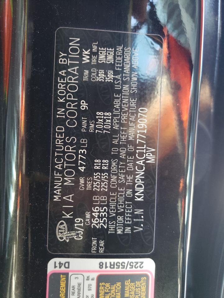 2020 Kia Sportage Ex VIN: KNDPNCAC1L7719070 Lot: 85327645