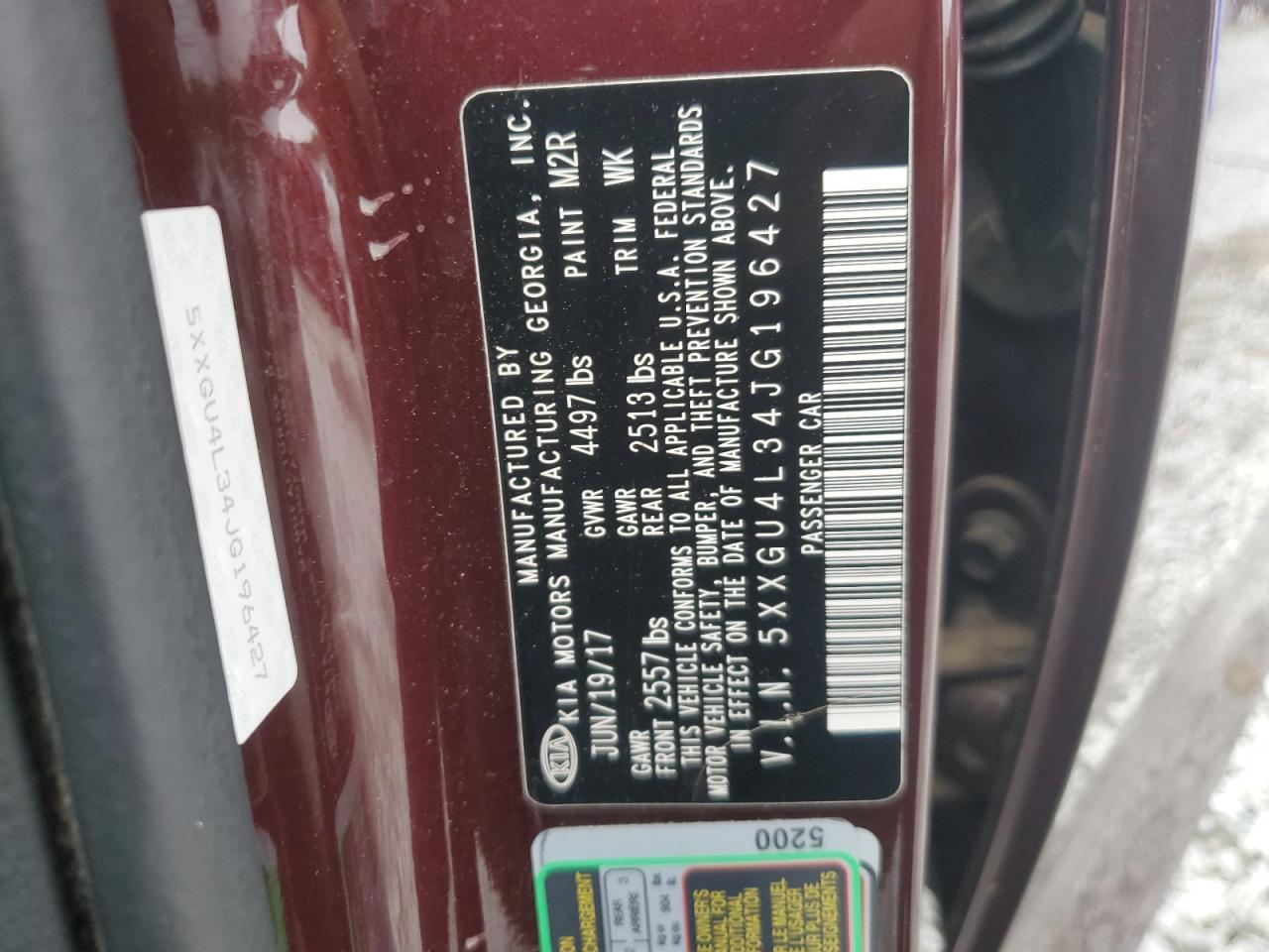 2018 Kia Optima Ex VIN: 5XXGU4L34JG196427 Lot: 82195005