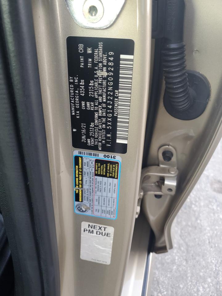 2022 Kia K5 Lxs VIN: 5XXG14J22NG092849 Lot: 82269295