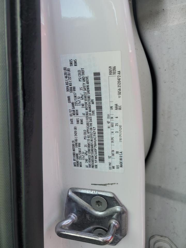 2017 Ford Escape S VIN: 1FMCU0F76HUC75717 Lot: 82381535