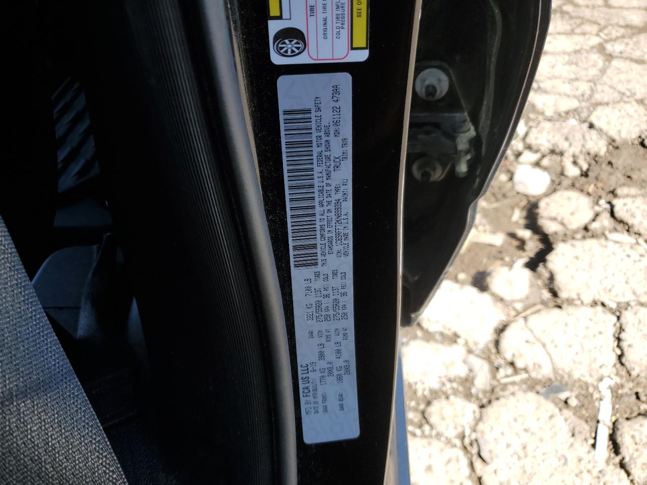 2019 Ram 1500 Big Horn/Lone Star VIN: 1C6SRFFT2KN899394 Lot: 85682445