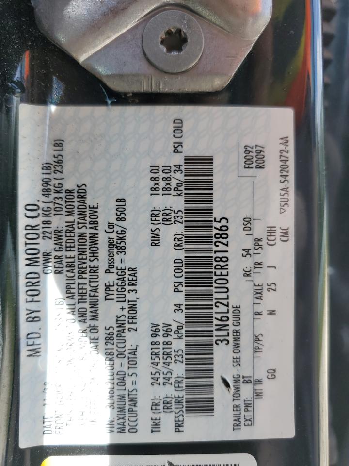 2014 Lincoln Mkz Hybrid VIN: 3LN6L2LU0ER812865 Lot: 86057435